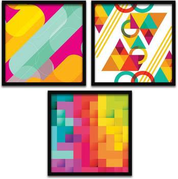Rainbow Arts Abstract Art Painting With Glass Frame 9inch X 9inch