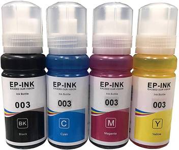 Hmark Refill Ink For Epson 003 Compatible For Use With L3100 L3101 L3110 L3150 Series 70ml Each Bottle Black Tri Color Combo Pack Ink Bottle Hmark Flipkart Com