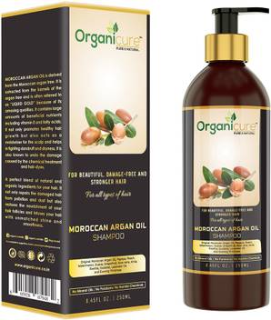 Organicure Moroccan Argan Oil Shampoo For Dry And Damaged Hair Stimulates Hair Growth And Controls Hair Fall With Herbal Extracts And Essential Oils
