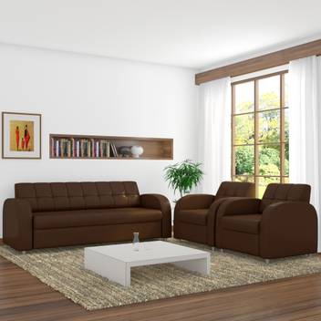 Adorn Homez Atlanta Leatherette 3 1 1 Brown Sofa Set Price In India Buy Adorn Homez Atlanta Leatherette 3 1 1 Brown Sofa Set Online At Flipkart Com