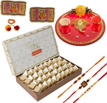 Bikanervala Rakhi Thali Kaju Katli Soan Pooja Rakhi With A Set Of 3 Designer Rakhis Assorted Gift Box Price In India Buy Bikanervala Rakhi Thali Kaju Katli Soan Pooja Well, the recipe of kaju katli is popular across india, but there are different types and variations to the way it is prepared. flipkart