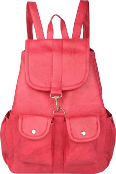 pink colour college bags