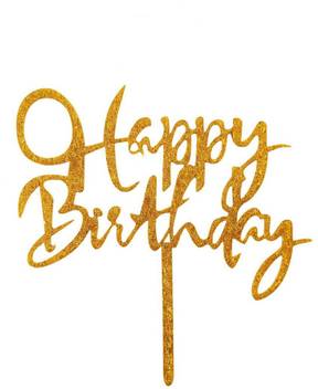 Shopoholic Happy Birthday Theme Glitter Cake Topper Party Props