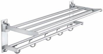 Lala Life Foldable Wall Mounted Space Aluminum Towel Storage Hanger Shelf Holder Stand Rack With 5pcs Hooks For Home Hotel Bathroom 22 8 Inch 1 Bar Towel Rod Price In India Buy