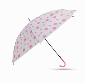 Glan Transparent Dots Printed Umbrella Long Handle Use For Rainy