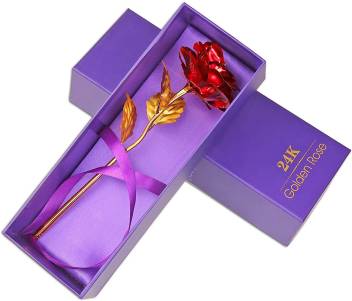 Golden Rose Artificial Flower Gift Set