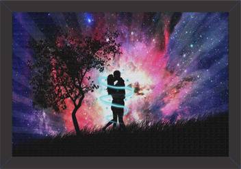 Mad Masters Canvas Good Night Romantic Couple Kiss Painting