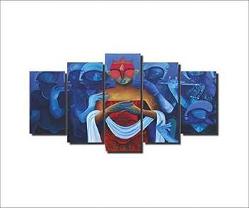 Mad Masters Beautiful Art With The Blue Background Hd Canvas 173 Cm X 84 Cm Pack Of 5 Mad C 17 Mad C 17 L Oil 12 Inch X 18 Inch Painting Price