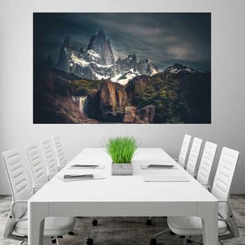 Snow Covered Mountains Wallpaper Poster No Framed Large Painting