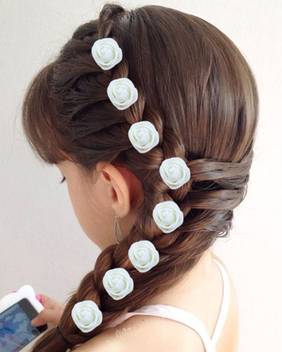 Raaya Artificial Hair Flowers Bun Decoration Accessories Hair Pin