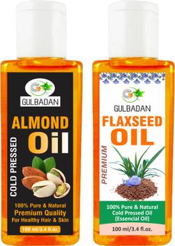 Gulbadan Pure Almond Oil Flaxseed Oil For Hair Growth Hair Oil