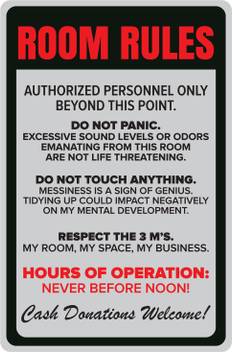 Room Rules Poster Funny Posters For Room Paper Print Quotes