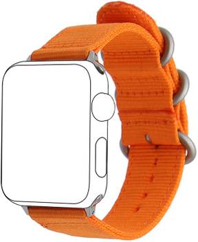 Orderdevice Nylon Nato Straps Bands For Iwatch Series 1 2 3 42mmseries 4 44mm Orange Silver Smart Watch Strap Price In India Buy Orderdevice Nylon Nato Straps Bands For Iwatch Series