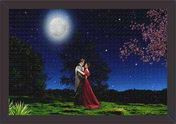 Mad Masters Canvas Good Night Romantic Couple Kiss Painting