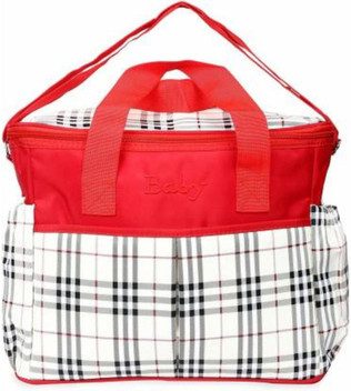 red nappy bag