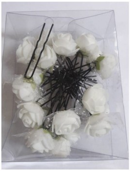 white flower pins for hair