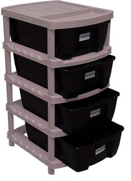 Zahuu Multipurpose Plastic Modular 4 Drawer System Plastic Free