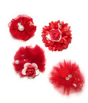 red baby hair clips