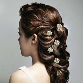 0berlo Women S Rhinestone Bun Decoration Juda Pins Golden Hair