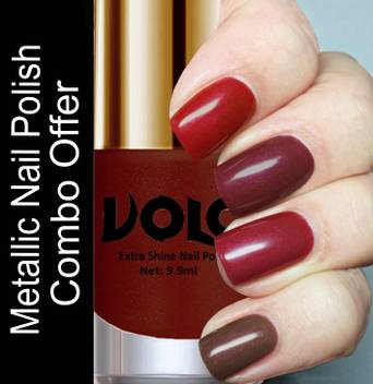 Volo Hd Colors High Shine Long Lasting Non Toxic Professional Nail Polish Set Of 4 Gold Metallic Coffee Lava Lust Shimmer Coffee Metallic Red Price In India Buy Volo Hd Colors High Shine
