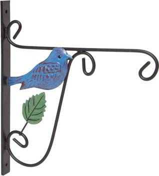 Nuha Bird Design Wrought Iron Wall Planter Hook Bird Feeder