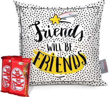 Tied Ribbons Friendship Day Cushion With Kitkat Chocolate