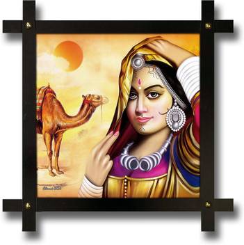 Poster N Frames Cross Wooden Frame Hand Crafted With Photo Of Rajesthani Culture Digital Reprint 16 5 Inch X Painting Price In India Poster N Frames Cross Wooden Frame Hand