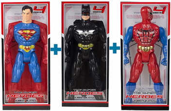 batman and spiderman figures