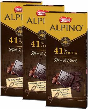 Nestle Alpino 41 Cocoa Rich And Dark Chocolate 90gm Bars Price In India Buy Nestle Alpino 41 Cocoa Rich And Dark Chocolate 90gm Bars Online At Flipkart Com Dispenser box of 50 count of cocoa sachets keeps the counter clean and organized. nestle