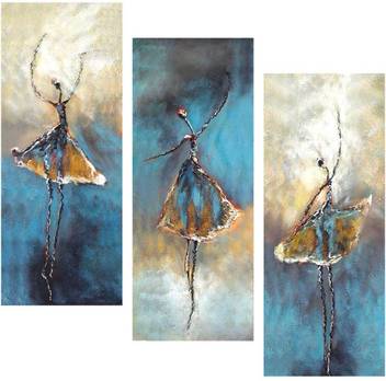 Beautiful Abstract Art Of Dancing Lady 3 Piece Mdf Poster Paper