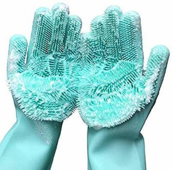 H B Fashion Magic Silicone Dish Washing Gloves Silicon Cleaning