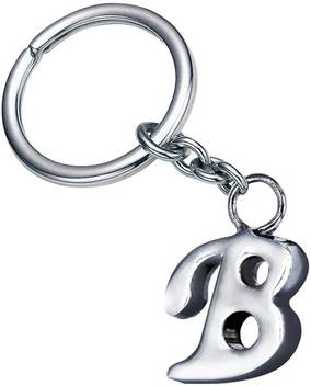 Pen and Keyring gift set in silver tin letter /"B/"