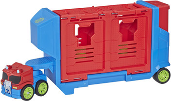 transformers rescue bots flip racers race track trailer playset