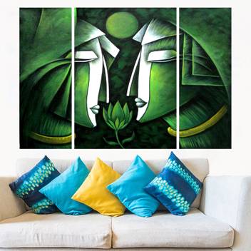Pari Arts Multiple Frame Beautiful Buddha Face Wall Painting For