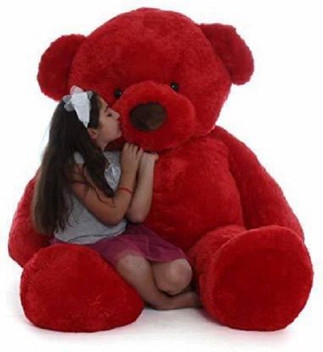 big teddy bear in red colour