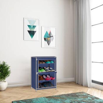 Shelf Metal Collapsible Shoe Stand 