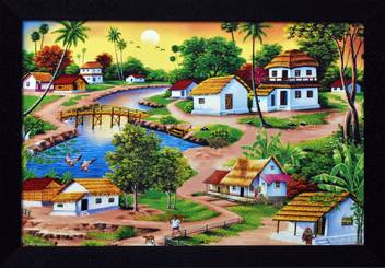 SRAF Beautiful Rajasthani Village View Scenery UV Textured Modern Art Wall  Digital Reprint 13 inch x 19 inch Painting Price in India - Buy SRAF  Beautiful Rajasthani Village View Scenery UV Textured