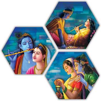 The love of Radhe krishna 3 piece Haxagon MDF Painting Paper Print - Art &  Paintings posters in India - Buy art, film, design, movie, music, nature  and educational paintings/wallpapers at Flipkart.com