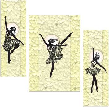 Dancing Doll Three Piece Mdf Painting Paper Print Art