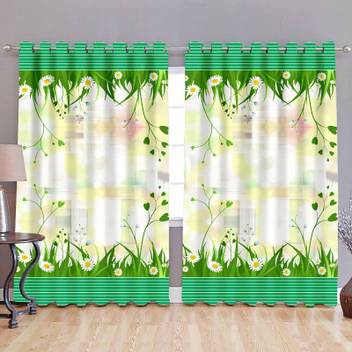 Indiancraft 214 Cm 7 Ft Polyester Window Curtain Pack Of 2