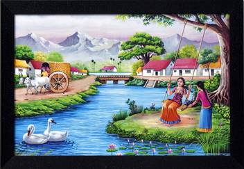 Sraf Beautiful Rajasthani Village View Scenery Uv Textured Modern
