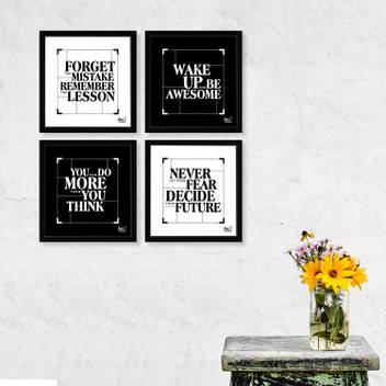 Set Of 4 Motivational Framed Poster Inspirational Quote Wall Art