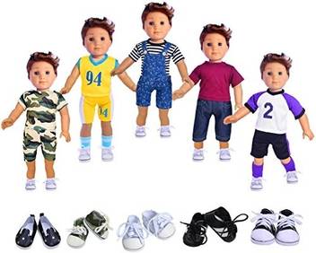 Ebuddy Boy Doll Clothes Include 5 Outfits And 2 Pairs Shoes For 18