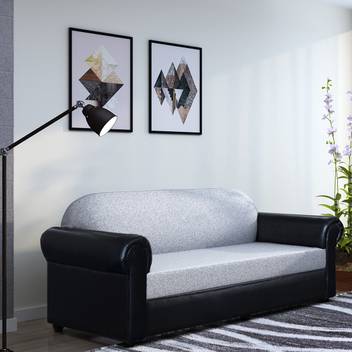 Flipkart Perfect Homes Dinant Leatherette And Fabric 3 Seater Sofa
