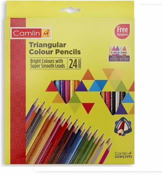 Flipkart Com Camlin Triangular Colour Pencil Set With Sharpener Pack Of 24 Multicolour Color Pencils