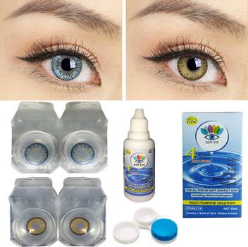 Soft Eye 2 Pair Zero Power Monthly Color Contact Lens Sky Blue Hazel Monthly Monthly Price In India Buy Soft Eye 2 Pair Zero Power Monthly Color Contact Lens Sky Blue