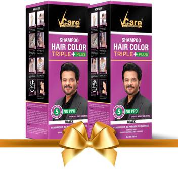 Vcare Shampoo Hair Color Black 180 Ml Pack Of 2 Hair Color