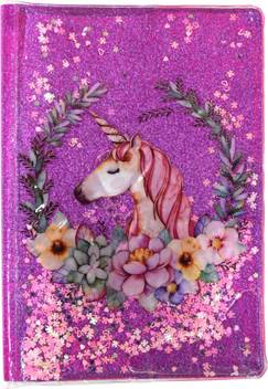 Arishto Unicorn Beautiful Cover Water Filled Diary With Glitter
