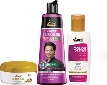 Vcare Shampoo Hair Color Black Combo 180 Ml Price In India