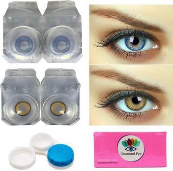 Diamond Eye 2 Pair Dark Blue And Hazel Colored Contact Lens